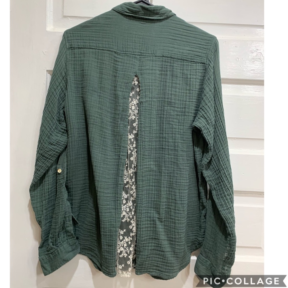 Isabella Sinclair M Women’s Button Down Green - image 2